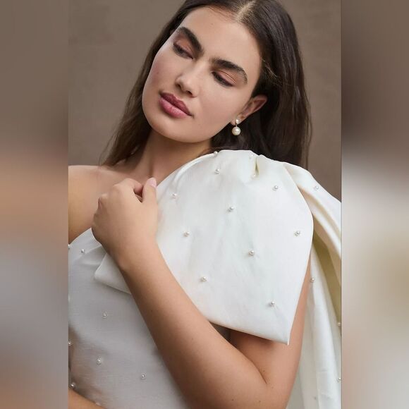 Sachin & Babi Pippa One-Shoulder Pearl-Embellished Mini Dress NWT Sz 0 - Picture 3 of 8